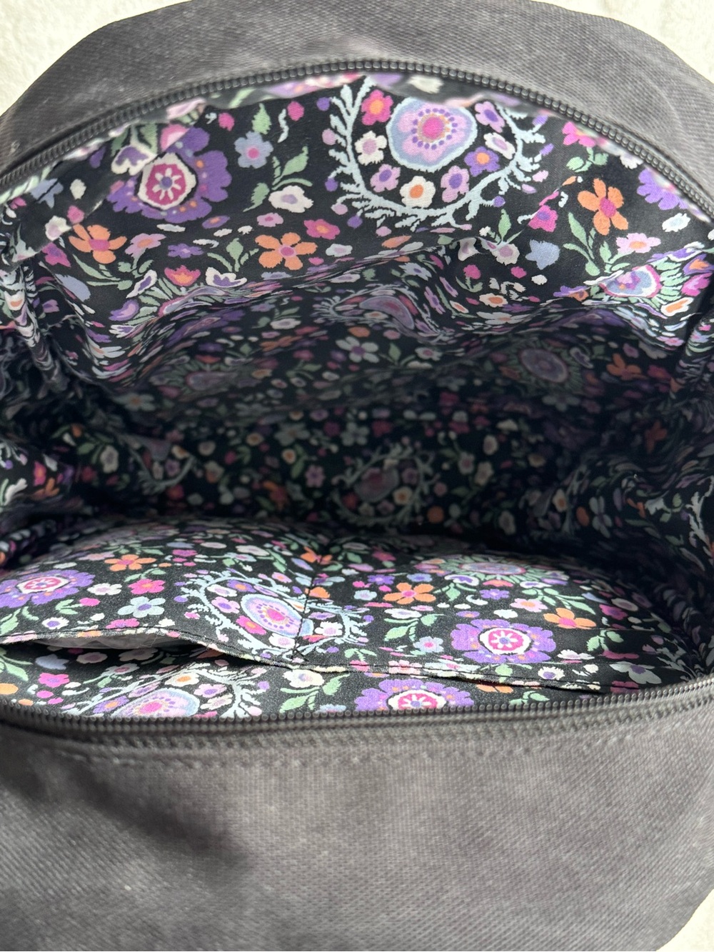 Vera Bradley Black Everyday Backpack with Floral Trim - Picture 6 of 6